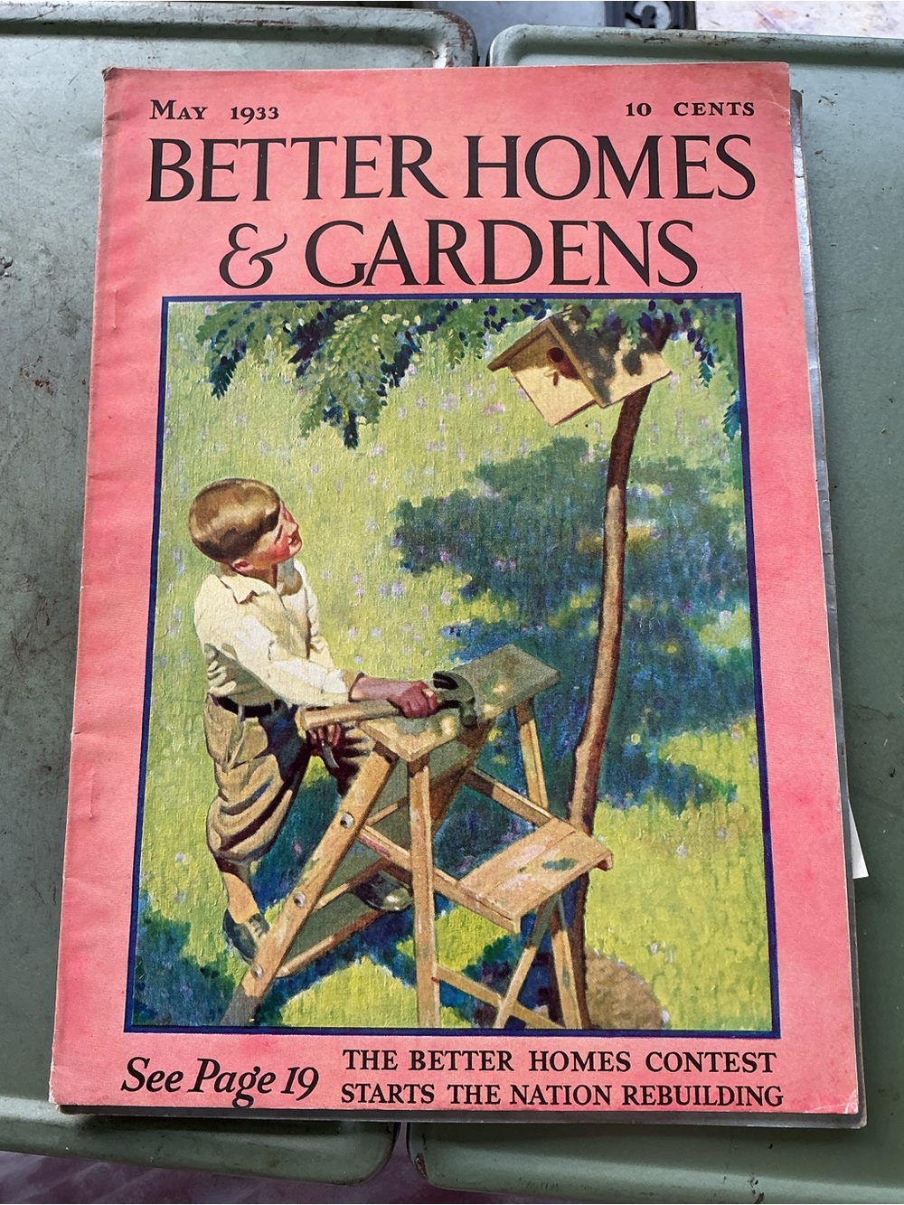Antique Better Homes & Gardens May 1933 Vintage Magazine Pink Cover Ephemera